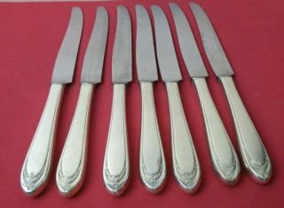 7 Vintage 1847 Rogers Bros Lovelace Dinner Knives 9 1/2 " No Monograms Set Of 7