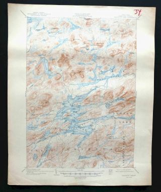 Raquette Lake York Vintage Usgs Topo Map 1903 Speculator Topographic