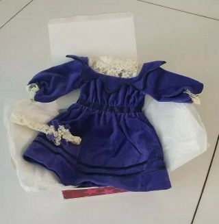 American Girl Samatha Doll’s Blue Velvet Dress & Headband Rare And Retired Nib