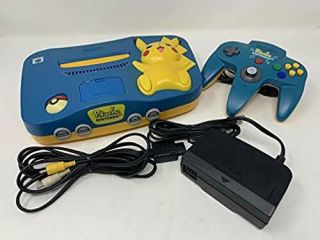 Nintendo 64 Console Pikachu Pokemon Blue / Yellow N64 Game Home System Rare