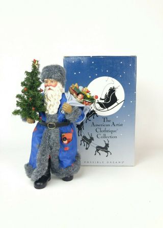 Possible Dreams Refuge From The Storm 15047 10 " Santa In Blue Hard To Find Rare