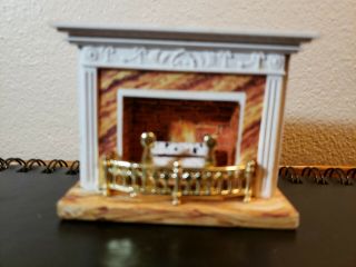 Dollhouse Miniature Traditional Fireplace