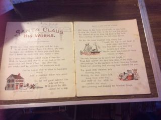 SANTA CLAUS AND HIS by George P.  Webster c.  1897 McLoughlin Bros.  RARE 3