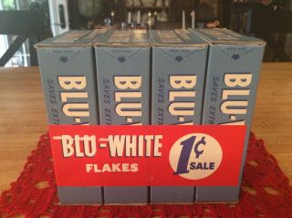 Very Cool,  Rare,  Vintage 1950’s,  Blu - White Flakes,  Nos,  Set Of 4,