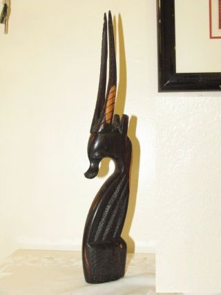 Antique Carved Wood African Antelope Headdress Hard Wood 14 "