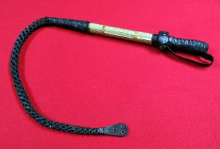 Vintage Antique Leather & Wood Riding Crop / Whip Chain Link For Horse?