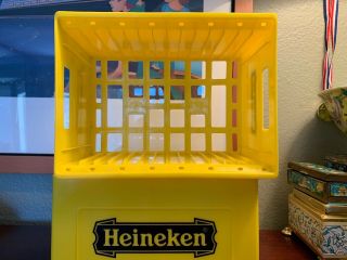 2 Heineken CD rack Vintage plastic beer crate style Limited Edition Yellow Rare 3