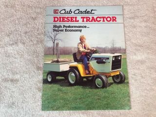 Rare 1977 International Harvester Cub Cadet Diesel Tractor Brochure 7 Page