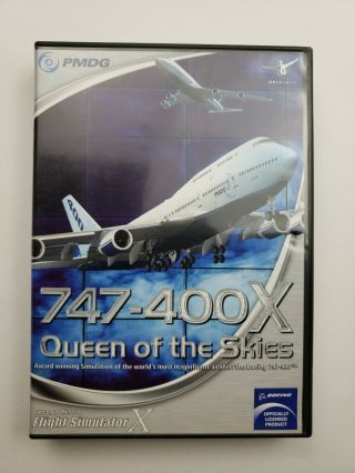 Rare Microsoft Flight Simulator X Add - On Pmdg 747 - 400 X Queen Of The Skies