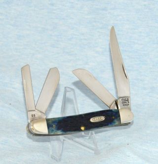 Rare Case Xx Blue Bone 4 Blade Stockman Knife Mcmxcv Bp6447 1995 " 4 Backsprings