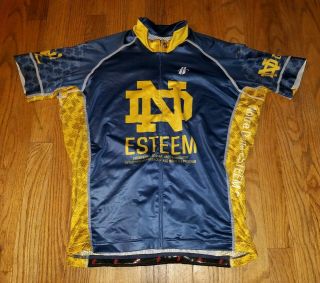 Rare Hincapie Mens Large Notre Dame Esteem Cycling Jersey L Fighting Irish Shirt