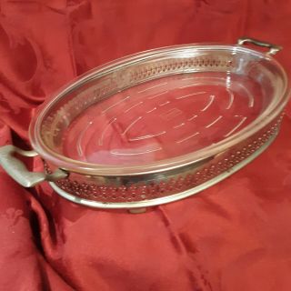 Vintage Mckee Glasbake Casserole And Serving Holder Pat.  May 27 1919