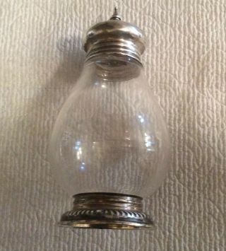 Frank M.  Whiting STERLING SILVER on etched glass shaker Grated Cheese VTG Rare 3