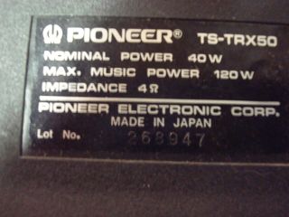 Old School Pioneer TS - TRX50 two way speakers,  Rare,  SQ Japan,  120W,  4 ohm 3
