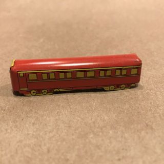 Vtg Antique Cracker Jack Toy Tin Litho Train Premium Prize 2 - 1/4 " Red Q463a