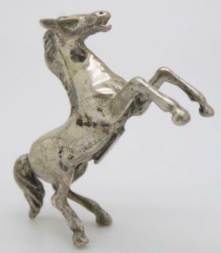 Vintage Solid Silver Italian Made Prancing Horse Figurine Hallmarked Miniature