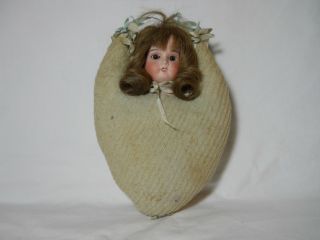 Antique Mabel 12/0 Bisque Doll Head Bed Pillow Made In Germany