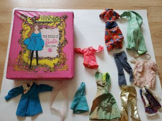 Vintage 1968 Mattel The World Of Barbie Doll Case W/ Clothes