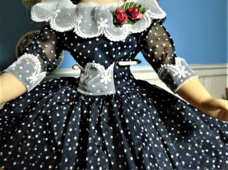 PRETTY NAVY DOTTED SWISS ENSEMBLE FOR VINTAGE MADAME ALEXANDER CISSY 2