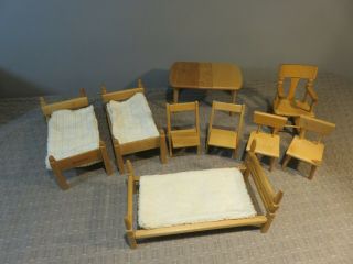 VTG Mid Century STROMBECKER 9 piece furniture,  bunk bed,  table,  chairs EUC 2