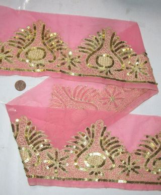 Vintage Antique Border Sari Trim Lace Rare Old 2 Ft M805 Sequins Abhqy