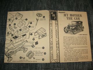 1966 Vintage Amt My Mother The Car Model Kits Instructions