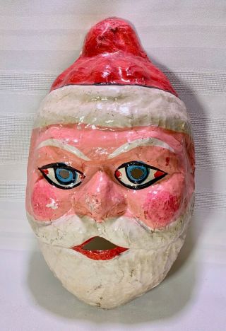 Antique Vintage Santa Claus Paper Mache Face Mask Christmas