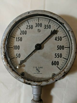 Vintage Ashcroft Pressure Gauge 0 - 600psi Rare Number