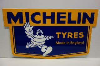 Michelin Tyres Made In England Bibendum Die Cut Sign Rare 80 