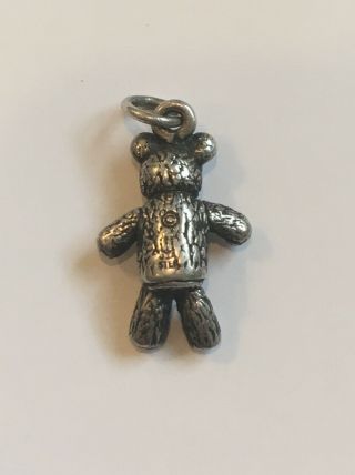 James Avery Sterling Silver 3 - D Teddy Bear Charm Retired Ultra Rare Uncut 2