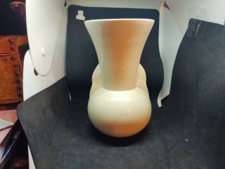 Vtg Art Deco Mid Century Modern Off White Egg Shell Vase Ceramic 7,  Tall Pottery