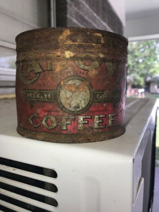 Very Rare Vintage Antique Tin Can Canova Brand Coffee Memphis Tenn Maury Cole Co