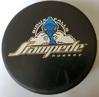 Sioux Falls Stampede Hockey Vintage Rare Ushl Official Game Puck Old Gem - Canada