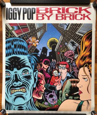 Iggy Pop Brick By Brick Rare Double Sided Promo Poster 