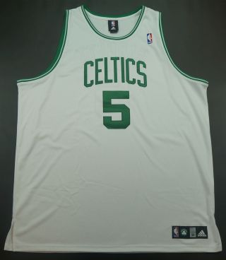 Rare Vintage Adidas Kevin Garnett Boston Celtics Authentic Sewn Home Jersey 56