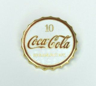 Uber Rare Antique Coca - Cola 14k Solid Gold Bottle Cap 10 Year Service Pin 4.  8 G