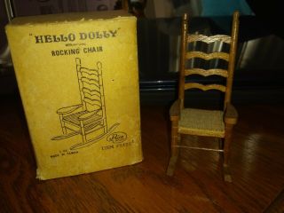 Vintage Hello Dolly Dollhouse Rocker Rocking Chair Furniture Miniature