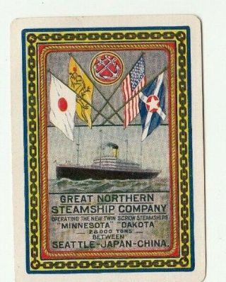 1 Wide Playing Swap Card Rare Great Northern Steamship Company