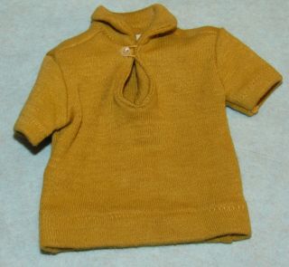 Vintage Mattel Ken Pak Gold Polo Shirt With Elastic Closure Intact