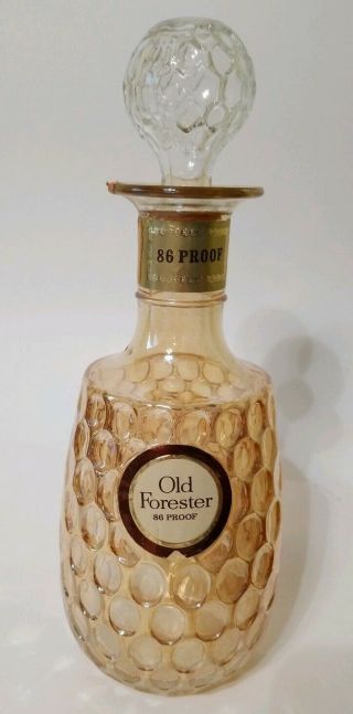 Vintage Old Forester Carnival Glass Whiskey Bottle Decanter - Rare