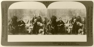 Keystone Stereoview President Lincoln & Cabinet Rare 1930 ' s History Set H147 2 2