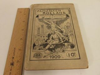 Vtg French Antique Almanac Rolland 1909 10 Cents (rare) Book French Writing