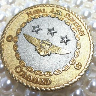 Rare 3 Star Admiral Naval Air Systems Command Navair Navy Us Challenge 2 " Coin
