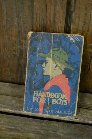 Antique Vintage 1910 Boy Scout Softcover Book Titled Handbook For Boys