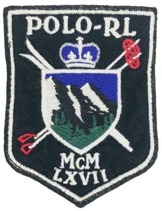 Rare Vintage Polo Ralph Lauren Ski Shield Patch - Polo - Rl Mcm Lxvii