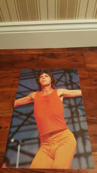 Mick Jagger Rare Poster 1980s Mick Jagger Keith Richards Bill Wyman