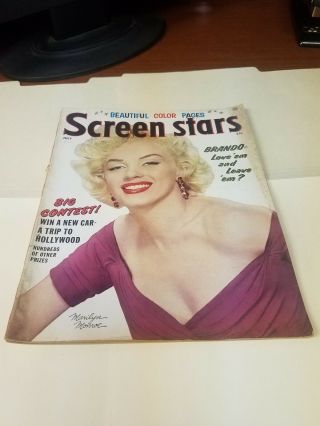 Screen Stars - Gorgeous Marilyn Monroe Cover - Rare Issue - - 1956