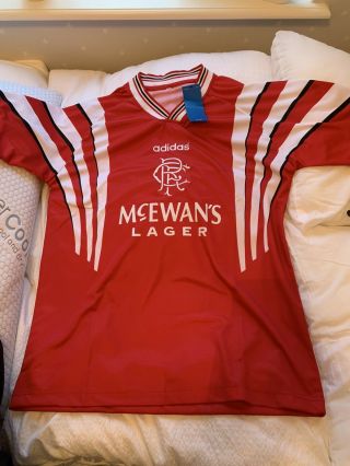 Adidas Glasgow Rangers Away European 1996 Medium Retro Rare Adults
