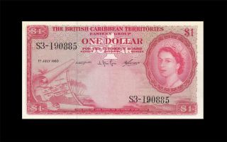 1.  7.  1960 British Caribbean Territories Qeii $1 Rare ( (gem Unc))
