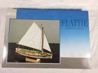 Rare Corel Wooden Inshore Fishing Boat Model Flattie Sm42 Deadrise Sharpie